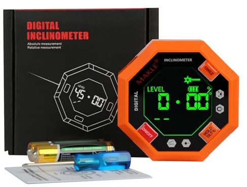 Goniometro digitale, livella digitale a 4 lati, forte, magnetico, goniometro digitale, livella digitale con display, goniometro, scatole inclinometro (E)