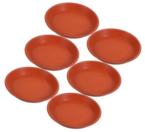 EPIGEIST Lot de 6 Soucoupes Rondes pour Pots de Fleurs en PP Rouge, Diamètre 22 Cm, Protège Meubles et Sols, pour L'entretien des Plantes en Intérieur et Extérieur