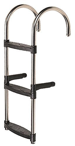 Lalizas Marine Grade Stainless Steel Boarding Ladder Plates Black Steps (3 Step)
