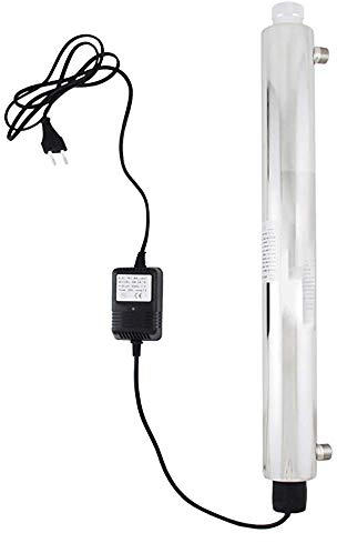 CGOLDENWALL Esterilizador de agua ultravioleta 10 GPM Purificador de agua UV 35W SS304 Purificación de agua de acero inoxidable con capacidad de 2.810L SEV-5925