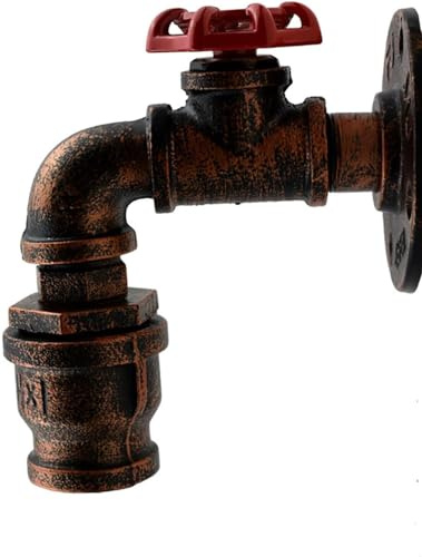 Lampada a sospensione in metallo rustico, lampada per tubi d'acqua, stile vintage industriale, a vapore punk (rame)