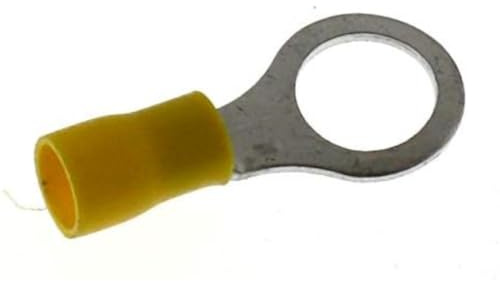 25 x SeKi Ring Terminals 4.0-6.0 mm², M10 Yellow Insulated Ring Shoes Cable Lugs