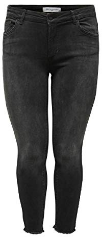 Only Carmakoma NOS Donna Carwilly Reg Ank Skinny Jeans Black Noos Jeans Not Applicable, Black, 46