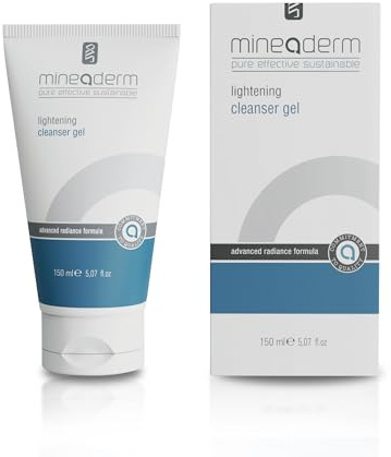 Mineaderm uppljusande rengöringsgel för ansikte, mild porrengöring och sminkborttagning, tvättgel för stöder färgbalans och strålande hy med Rumex Occidentalis, tvålfri – 150 ml