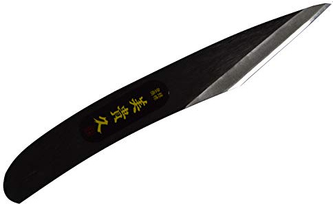 Couteau Kiridashi Japonais Incurvé Lame Carbone – Couteau à greffer - Droitier (Noire, 24 mm)