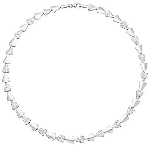 7,7mm Collier Halskette aus 925 Silber mattiert & gehämmert 45cm Halsschmuck