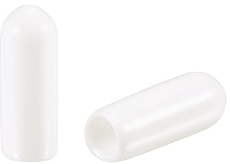 sourcing map 100pcs Round Rubber End Caps 4mm White Vinyl Cover Screw Thread Protectors