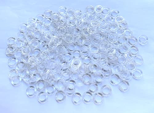 Clear Roman Shades Blind Curtain Rings, 1/2inch 13mm Outside Diameter, 8mm Internal Diameter, Transparent Plastic O-Rings for Roman Shades (200 Pieces)
