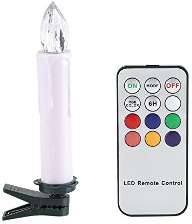 Candele cordless, 10 candele LED senza fili senza fiamma con clip e telecomando Decorazioni natalizie per feste di matrimonio a casa