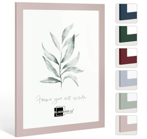 Bildershop-24 Bilderrahmen modern stabil Paris Pastellrosa Pastell Rosa 15 X 21 cm (DIN A5) Fotorahmen, Wechselrahmen, Posterrahmen, Puzzlerahmen