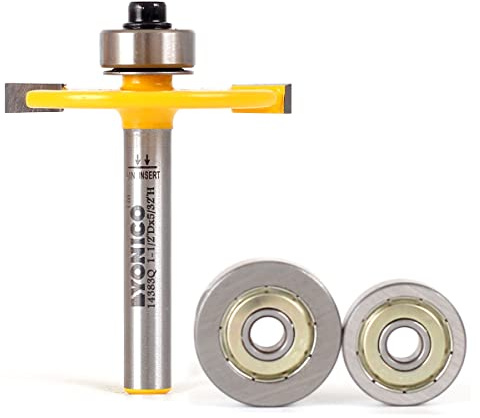 YONICO Biscuit Cutter Joint Slot Router Bit & Bearing Set 1/4-Inch Shank 14383q