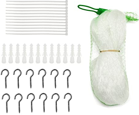 QILUCKY Katzennetz für Balkon Ohne Bohren Transparent Können Zuschneidbar ​und Bissfest Balkonnetze für Katzen ​zur Absicherung von Terrasse, Fenster und Türen, Transparentes Katzenschutznetz (3x4m)