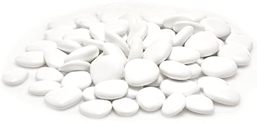 Kalapanta - Dekosteine Weiß Größe S Ø 2-5 cm Ca. 155 Stück - Vasenfüller Pflanztöpfe, Aquarium Deko & Leinwand zum Bemalen - Recyceltem Kunststoff für Party Deko, Vasen, Haus & Garten