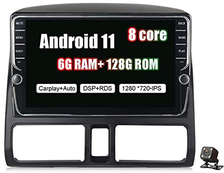 PLOKM Doble DIN Android Car Navigation Stereo con cámara Trasera para Honda CR-V CRV 2002-2005 Soporte Control del Volante CarPlay Dab + OBD2 FM RDS Car Radio