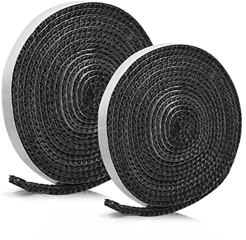 Flat Stove Rope,Self Adhesive Stove Glass Seal Heat Resistant Stove Rope 5m Longx10mm Wide Fireplace Tape Wood Stove Door Gasket Stove Door Glass Seal Rope Fiberglass Rope Seal for Fireplaces Doors