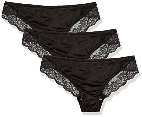 Maidenform Tanga-pack för kvinnor, ryggunderkläder, fräcka spetstrosor, 3-pack bikinistil, svart-3-pack, XL (3-pack), Svart – 3-pack, XL