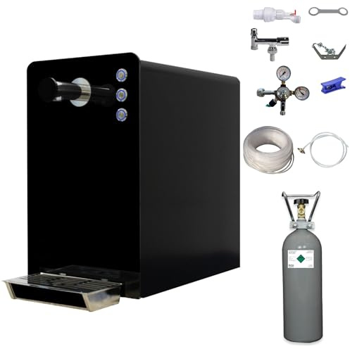 BieTal® Wassersprudler BT-30 SetTafelwasseranlage mit Kühlung Sprudelwasser Trinkwasser Wasserspender 30 L/h - schwarz