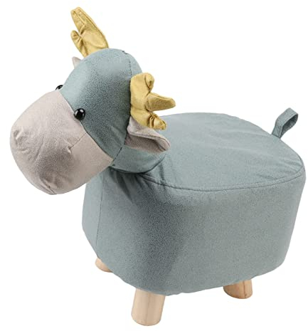 Kuuleyn Osmanisches Schaf, Stapelbarer Hocker Mit Rollen, Tier-Fußhocker Verhindern EIN Verrutschen, Niedliche Cartoon-Giraffe-Form, Weiche Kleine Kinderhocker Für Zuhause(Blau)