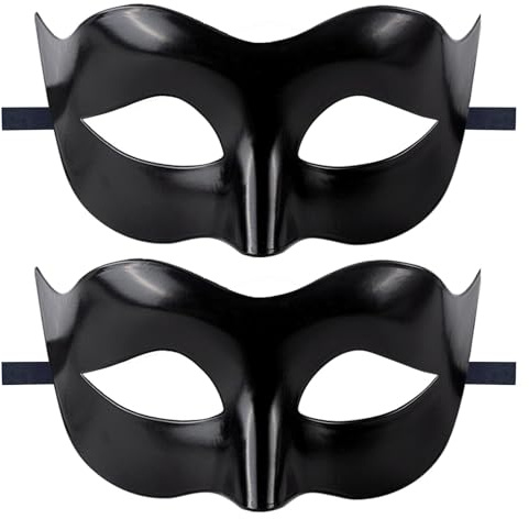GWAWG 2PCS Masquerade Mask Black,masquerade masks men,Halloween Venetian Adult Masquerade Masks, Black Mardi Gras Mask