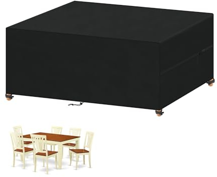 VANSHEIM Gartenmöbel Abdeckung Wasserdicht 170x110x75cm Winterfest Abdeckplane Gartenmöbel 420D Oxford Abdeckung Gartenmöbel Abdeckhauben Hüllen, Schutzhülle Gartenmöbel für Gartentisch Sitzgruppe