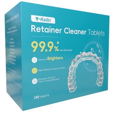Y-kelin Compressa per la pulizia del portamateriale ortodontico 36 Compresse Pastiglie per la pulizia della protesi