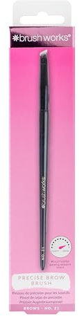 Brushworks No.21 Precise Brow Brush – Ultra-Dense Angled Eyebrow Brush for Filling, Shaping & Defining, Vegan & Cruelty-Free