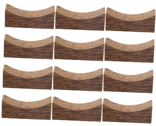 Cabilock 12 Piezas Soporte para Palillos De Madera Soporte para Palillos Japoneses Descanso De Palillos Chinos Porta Cucharas De Solo Cóncavo Productos Domésticos Wengué