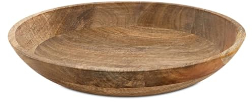 Amago home Dekoschale Holzschale rund H6cm modern schlicht Mangoholz massiv Größe ø 30 cm