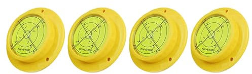 4 niveles de burbuja redondos, 90 x 17 mm, de burbuja circular de alta precisión con 3 agujeros de montaje, herramienta de medición