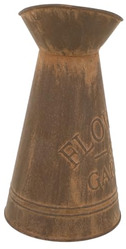Yardenfun Vintage Metal Flower Bucket Planter Small Rustic Vase for and Floral Arrangements Decor for Office Room and Bedroom