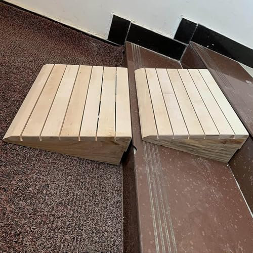 Generisch Türschwellenrampe Rollstuhlrampe Leichte Schwellerrampe aus Holz,Rollstuhlrampe Türschwelle,Auto Rampe,für Car Scooter Rollstuhl Motorrad,35x39x14cm/5.5in