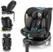 LIONELO NAVY i-Size Silla Coche Bebé Giratoria 360O Para Niños de 40-150 cm Grupo 0+1 2 3 Montaje delantero y trasero ISOFIX Pata de estabilización Reposacabezas y Dri-Seat (Turquoise)