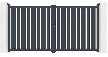 Casanoov Doppelflügeltor aus Aluminium 3m VEYMONT H.160cm grau