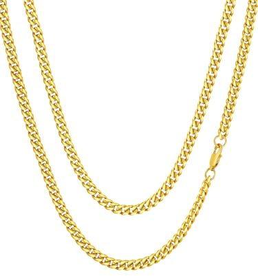 FaithHeart Halskette Herren Panzerkette Edelstahl Kette Damen Kubanische Ketten 6MM/10MM/14MM breit Männerkette Schmuck Accessoire Kettenlänge 36CM bis 75CM auswählbar