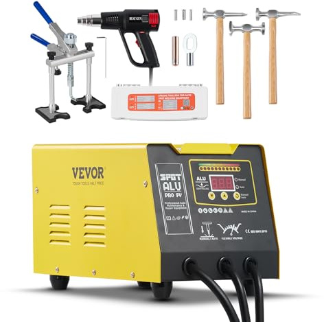 VEVOR Tire Clou Carrosserie 300 W Kit Poste de Débosselage Soudeuse par Points Pistolet Thermique Soudage Auto Manuel Outil Réparation Bosses Carrosserie pour Réparation Panneaux Automobiles Aluminium