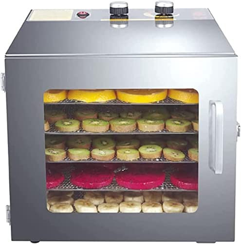 IUBGFTO Deshidratador de Alimentos, deshidratador de Alimentos con bandejas de Acero Inoxidable, Controles de Temperatura Ajustables, Aperitivos de Hierbas, Frutas y Verduras