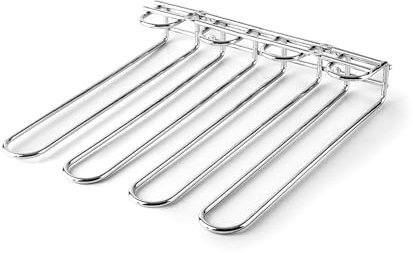 Lacor - 62253 - Due Portabicchieri, Capacità per 12 Bicchieri, Montaggio a Soffitto o a Parete, Ferro, Colore Grigio Metallizzato, 29x31.5 cm