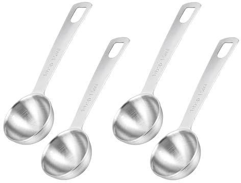 4 Stück Messlöffel Set, 15ml Mini Messlöffel, Kaffeelöffel Portionierer, Edelstahl Gewürzlöffel, Gewürzlöffel, Geeignet Zum Backen Und Kochen In Der Küche Zu Hause