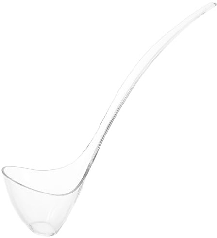 GRIRIW Louche à Soupe en Plastique Transparent, Long Manche Ergonomique, Réutilisable pour Servir la Soupe, Usage la Cuisine et Restaurant