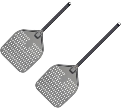 Pelle Pizza 1 pièces 12 14 pouces grande pelle à pizza longue en aluminium avec accessoire à long manche spatule à palette de pizza antiadhésive ronde tourneur de cuisson Pelle A Pizza(14inch 66cm B)