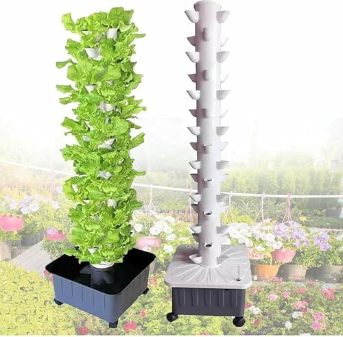 RRrawgff Hydroponics Growing System Balcony Hydroponic Growing System Detachable Colonization Cups Home Garden Farm Greenhouse Vertical Tower Planters Hydroponic Tower