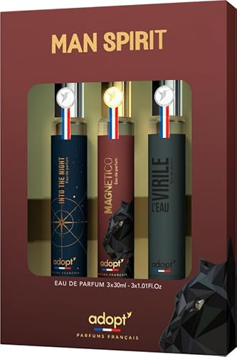 adopt MAN SPIRIT 3 er Set, 3 x 30 ml Eau de Parfums für Herren | Parfum Geschenkset (3x30ml), zum verschenken, markante Herrendüfte, Frisch, charismatisch und intensiv, adopt:Damenduft