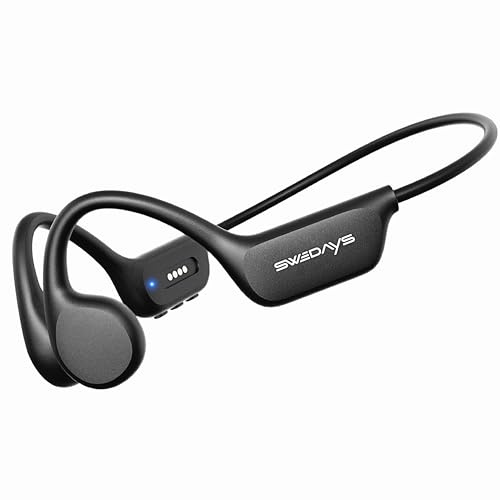 SWEDAYS Knochenschall Kopfhörer Schwimmen Open-Ear Bluetooth, 32GB | IP68 Wasserdicht, Interner Speicher MP3 Player, Mit Mikrofon, 10 Std Spielzeit, Für Laufen, Radfahren & Gym