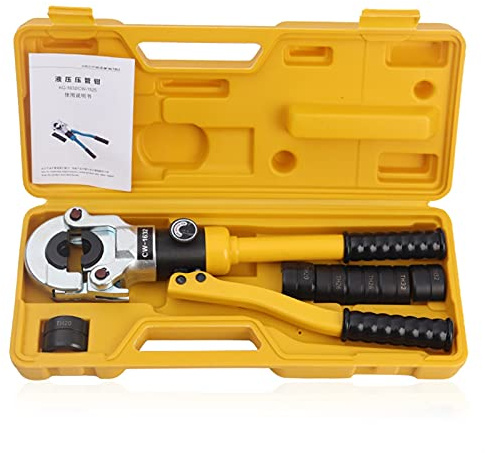 OZBME Utensile per crimpatura Idraulico, Utensili per Tubi Pex, pressatura idraulica per Pex, Acciaio Inossidabile e Rame con Ganasce TH, U, V, M, VUS, VAU, compatibilità (V15 18 22 28 mm)