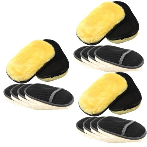 Alipis Guantes De Lavado De Coche De Lana para Detallado De Automóviles Y Absorbentes para Limpieza Interior Y Exterior del Vehículo 6 Piezas*3