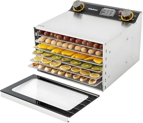 WDDEYYDS Deshidratador De Alimentos, Comercial, Frutas, Apto para Alimentos, Secador De Carne De 400w, Apto para Cecina, Champiñones, Carne De Res, Hierbas Y Yogur,6layer