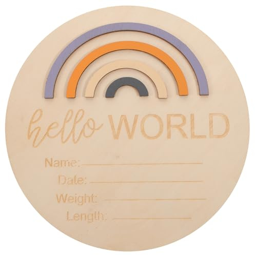 NOLITOY Wooden Baby Monthly Sign Assorted Color Writeable Surface Record Memorable Moments Baby Shower Gender Reveal Photo Prop