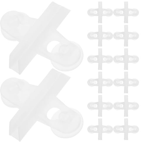 DOITOOL 20pcs Fish Tank Partition Clip Suction Cup Holder White Aquarium Isolation Clips for Breeding and Separating Fish Tank Glass Dividers