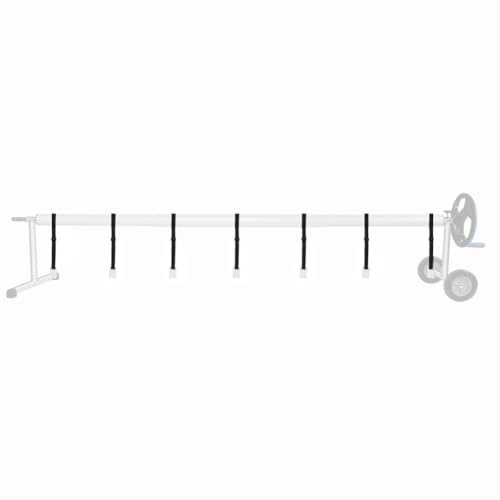 Solar Cover Attachment Kit - 8pcs Reel Mount Straps, Aluminum Pole Connectors, Durable Pool Fittings | Universal Reel Support for Solar Cover Placement Pool Maintenance Daily Use Tasks Routine Setup