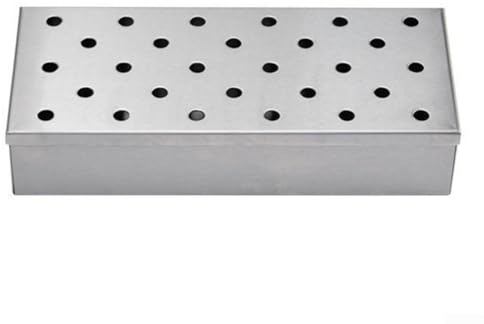 Boîte à charbon réutilisable en acier inoxydable pour barbecue avec stockage de copeaux de bois, infuseur à saveur de fumée de grande capacité, convient pour une utilisation au gaz et au charbon de
